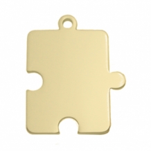 Ketting hanger puzzelstuk goud