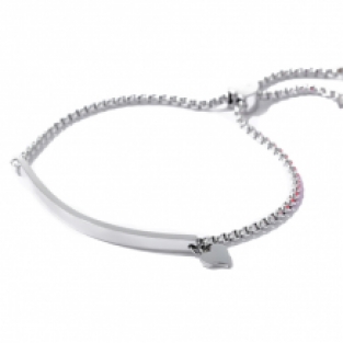 Armband met plaat zilver